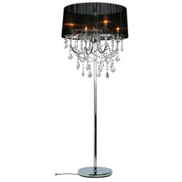 Modern Crystal Living Room Floor Lamp European Fabric Lampshade Glass Fabric hanging Bedroom Bedsides Stand Lighting Fixtures3066