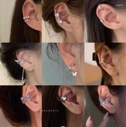 Backs Earrings Asymmetrical No-hole Metal Senior Sense Shiny Party Jewellery Niche Ear Bone Studs Temperament