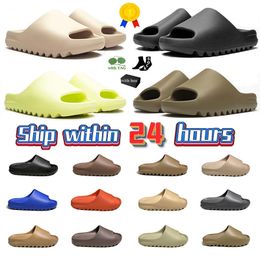 Designer Chinelo Slides para Homens Mulheres Slider Sandálias Ao Ar Livre Slide EVA Osso Branco Sandália Onyx Areia Preta Chinelos Puros Vermillion Summer Beach