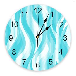 Wall Clocks Abstract Gradient Colour Block Blue Green Large Clock Dinning Restaurant Cafe Decor Round Silent Home Decoration