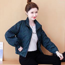 Women's Jackets Spring And Autumn Season Short Coat Women 2023 Korean Version Foreign Versatile Striped Jacket Top Baseball Jersey Female