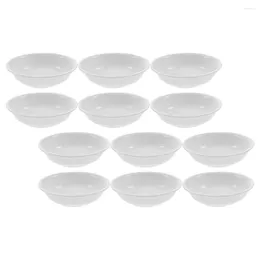 Dinnerware Sets 12 Pcs Mustard Greens White Plates Sauce Serving Dish Round Dip Dipping Dishes Snack Bowl Bowls Side Small