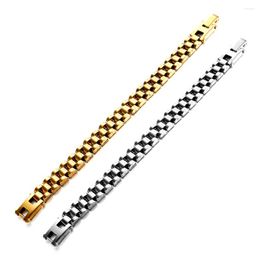 Link Bracelets Simple Generous Stainless Steel Bracelet For Women Men Classic Trendy Fashion High Quality Metal Hand Jewelry Daily Party
