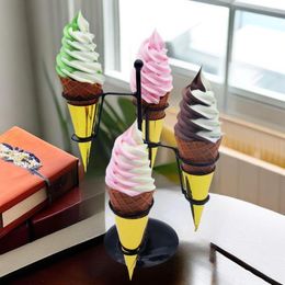 Decorative Flowers Simulation Ice Cream Fake CupCake Cone Model Lifelike DecorPography Props Commercial Food Large