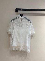 Women's Blouses Female Clothing Shirt Top Women Blouse Woman Clothes Fashion 2023 Lace Transparent
