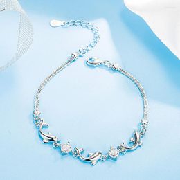 Charm Bracelets Cute Dolphin For Women Bright Zirconia Two-Layer Box-Chain Bracelet Accessories Female Lovely Hand Jewellery Gifts