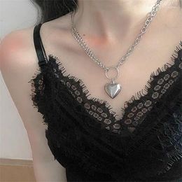 Pendant Necklaces Classic Carve Forever Love Heart Necklace For Women Titanium Steel Silver Color Woman Jewelry Collar Lover Gift