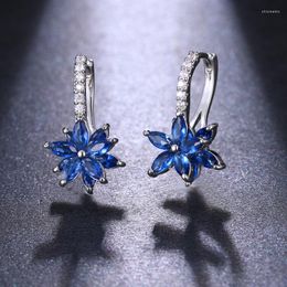 Stud Earrings Fascinating Casual Cubic Zirconia Flower Earring For Female Double Layer Multicolor Choice Charming Gift Jewellery