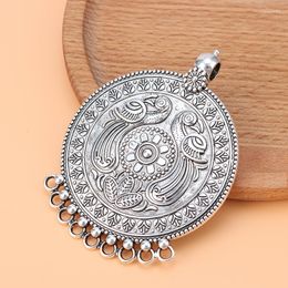 Pendant Necklaces 3pcs/Lot Tibetan Silver Large Tribal Bohemian Boho 9 Bailors Connectors Pendants For DIY Necklace Jewellery Making