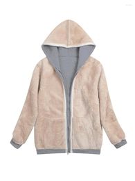 Women's Hoodies Women S Winter Sherpa Fleece Lined Hooded Jacket - Stylish Solid Colour Zip Up Sweatshirt With Long Sleeves And Thick Outwear