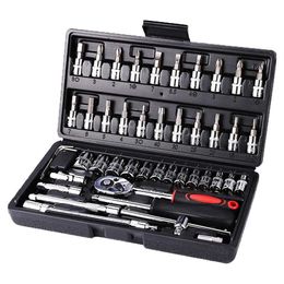 Professional Hand Tool Sets Car Repair Ratchet Spanner Wrench Socket Screwdriver Bits Set Bicycle Kits Mechanical Tools240i