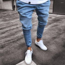 Men's Jeans Fashion Street Clothing Classic Blue Wide Leg Small Foot Trousers Hip Hop Dance Club High-Quality Pantalon S-4XL