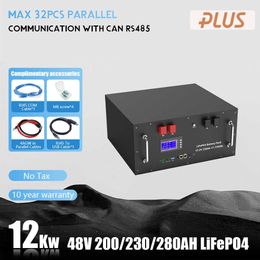 48V 230Ah LiFePO4 Battery 12KW 51.2V 200AH6000 Cycles CAN BUS RS48516S BMS Max 32 Parallel For Solar-10 Year Warranty-No Tax