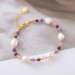 Strand Exquisite Natural Freshwater Pearls Bracelet With Colorful Crystal Beads For Women Daily Wear Jewelry Accessories Nice Gifts