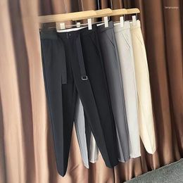 Men's Suits High Stretch Classic Pants Autumn Casual Elastic Waist Jogger Trousers Male Business Drop Z119