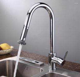 Kitchen Faucets Vidric Factory Direct Sale Fashion High Quality Chrome Finished Brass Sink Pull Out Faucet Tap Mixer