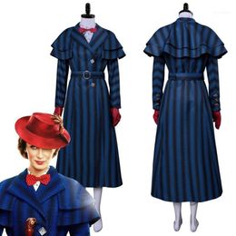 Anime Costumes 2021 Mary Poppins Returns Cosplay Costume Dress Coat For Adult Women Halloween Carnival Clothing1297g