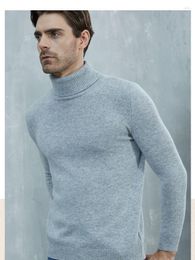 Men's Sweaters LINYXIN 2023 Turtleneck Sweater Merino Wool Autumn Winter Warm Cashmere Men Clothing Pullover Knit Pull Tops