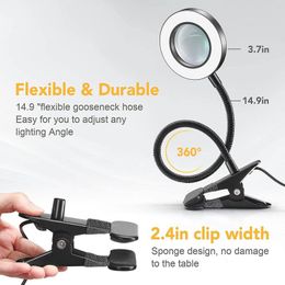 Night Lights ZK40 USB Ring Clip Reading Light Three-color Dimming Portable Cable 2 Metres Fill