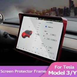 Central Console Screen Protector Frame for Tesla Model 3 Y Car Accessories Model3 ModelY Control Touch Screen Sunshade Cover247f