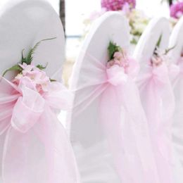Sashes Wedding Decoration Organza Chair Bow For Party Christmas Halloween el Supplies Pack of 50pcs pink 230729