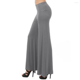 Active Pants Fashion Women'S Wide Leg Loose Stretch High Waist Long Yoga Palazzo Chiffon Solid Gym Trousers