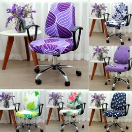 2pcs set Universal Elastic Spandex Fabric Split Chair Back Cover Seat Cover Anti-dirty Office Computer Chair Cover Stretch Case292o
