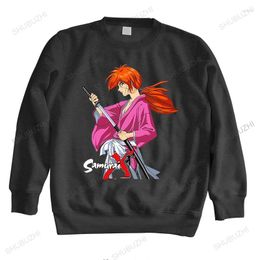 Men's Hoodies Man Spring Crew Neck Cool Sweatshirt Rurouni Kenshin Himura Battousai Samurai Unisex Shubuzhi High Quality Hoody