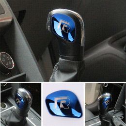 AEING Car Gear Shift Knob Gear Head Cover R Symbol Stickers for VW Volkswagen Golf 7 MK7 Golf 5 6 Passat B5259v