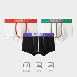 Underpants Men's Underwear All Cotton Mid Rise Sports Boxer Shorts Comfortable And Breathable Youth 3PCS