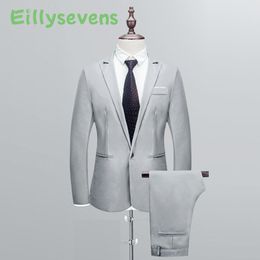 Men's Suits Blazers design Men's Suits Slim Button Suit Pure Color Dress Host Show Jacket Coat Pant Formal Blazer Suit Plus Size Homme 230729