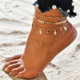 New 3pcs set Anklets for Women Foot Accessories Summer Beach Barefoot Sandals Bracelet ankle on the leg Female Ankle281d