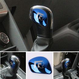 AEING Car Gear Shift Knob Gear Head Cover R Symbol Stickers for VW Volkswagen Golf 7 MK7 Golf 5 6 Passat B5249S