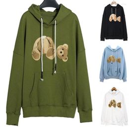 Men's Hoodies Angel Letter Severed Head Bear Cartoon And Women's Long-sleeved S Loose Hooded Hoodie Couple Clothes Autumn Winter