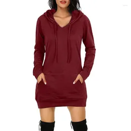 Casual Dresses Spring Autumn Woman Hoodies Dress Sports Long Sleeve Mini Sweatshirt Hooded Women