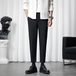 Men's Suits Spring Autumn Formal Pants Straight Wide Leg Slack Elastic Men Business Casual Long Flexible Suit Trousers Z120