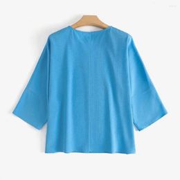 Women's Blouses Super Soft Women Top Stylish Casual Shirt Blouse Breathable Scoop Neck Loose Fit 3/4 Sleeves Style