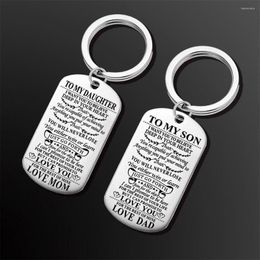 Keychains Keychain Gifts For Son Daughter Birthday Gift From Mom Dad Mother Father Inspirational Keyring Stainless Steel Dog Tag Engraved