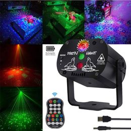 Laser Lighting DJ Disco Stage Party Lights Sound Activated Led Projector Time Function with Remote Control for Christmas Hallowee318F