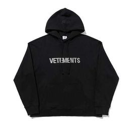 Premium 100% Cotton EU Size Vetements vintage hoodies mens with Red Label Sticker for Men and Women - High Street Streetwear for Autumn and Winter - Pullover Style 108MKE