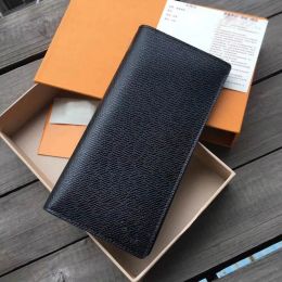High quality luxury leather man's purse long men designer wallet Fashion brand notecase with card holder long style with box m62665