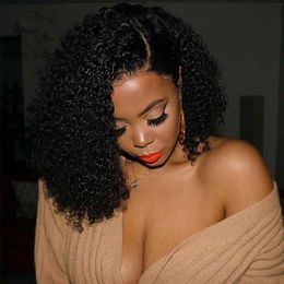 PAFF Afro Kinky Curly Wig Pixie Cut Short Bob Wig Lace Front Human Hair Wigs Glueless Full Lace Wig Preplucked2041