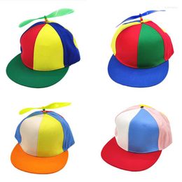 Dog Apparel Pet Hat Colour Contrast Propeller Baseball Cap Cat Teddy Headdress Bamboo-copter Duck Tongue Costume