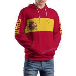 Men's Hoodies Spain Country Flag 3D Hoodie Polyester Cool Men Women Harajuku Sweatshirt Unisex Casual Pullover