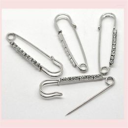 Brooches Simple Rhinestone Safety Pins For Cardigan Coat Sweater Costume Jewellery Women Accessories