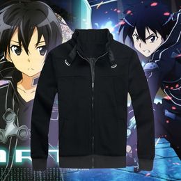 Japanese Anime SAO Sword Art Online Kirito Kirigaya Kazuto Cosplay Costume Coat Jacket318R