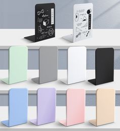 Suportes de livros de metal preto para prateleiras Suportes de livros pesados Rolha de suporte de mesa colorido Decorativo Rack de armazenamento Um par