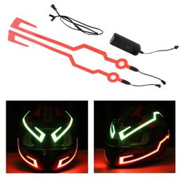 2 Pcs Waterproof Helmet Motorcycle Light Riding Signal EL Strip Flashing LED Durable Kit Bar 3 Modes Scooter Helmet216b