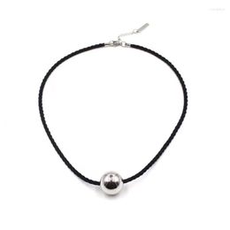 Pendant Necklaces Stylish Black Cord Necklace Fashion Beaded Choker Collarbone Chain Material Perfect Gift For Women Girls