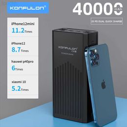 Cell Phone Power Banks Type-C PD 20W External Battery Charger For Xiaomi iPhone 40000mAh Power Bank 18W QC 3.0 Two-way Quick Charging Powerbank L230728